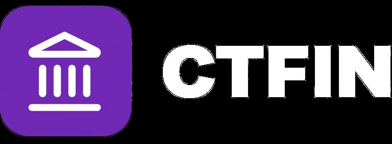 CTFIN logo with purple square icon featuring white building and columns symbol